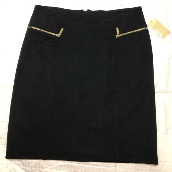 Michael Kors Dresses & Skirts - Black Michael Kors Gold Zippers Skirt